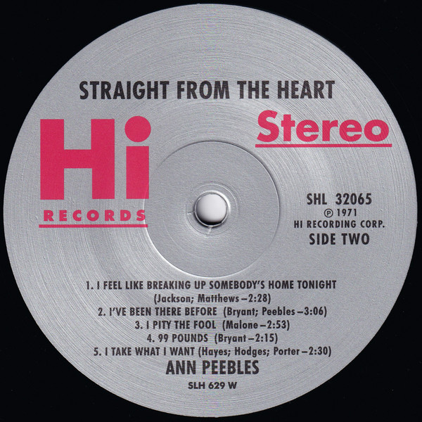Ann Peebles - Straight From The Heart | Hi Records (SHL 32065)