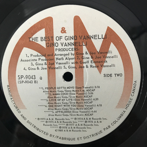 Gino Vannelli - The Best Of Gino Vannelli | A&M Records (SP-9043) - 4 Gino Vannelli - The Best Of Gino Vannelli | A&M Records (SP-9043) - 4