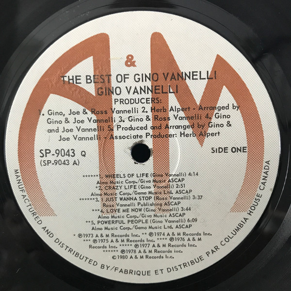 Gino Vannelli - The Best Of Gino Vannelli | A&M Records (SP-9043) - 3 Gino Vannelli - The Best Of Gino Vannelli | A&M Records (SP-9043) - 3