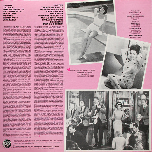 Annette - The Best Of Annette | Rhino Records (RNDF 206) - 2