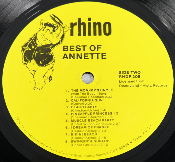 Annette - The Best Of Annette | Rhino Records (RNDF 206) - 4
