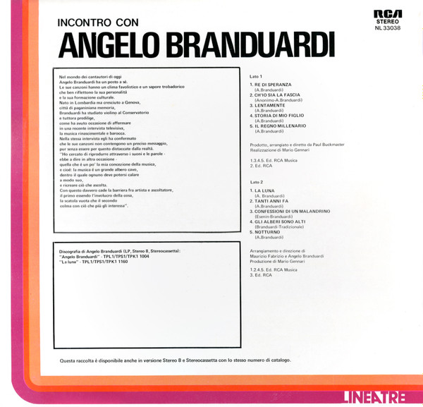 Angelo Branduardi - Incontro Con Angelo Branduardi | RCA (NL 33038) - 2 Angelo Branduardi - Incontro Con Angelo Branduardi | RCA (NL 33038) - 2