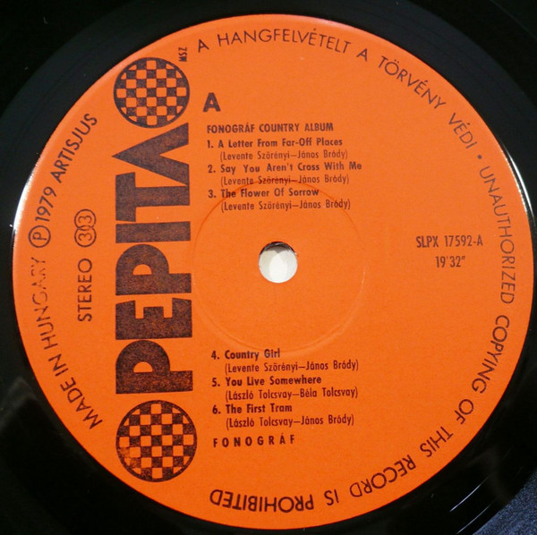 Fonográf - Country Album | Pepita (SLPX 17592) - 3