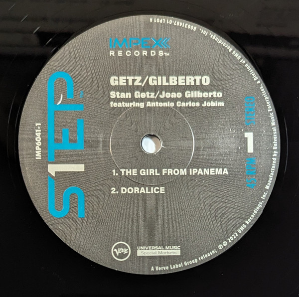 Stan Getz / João Gilberto Featuring Antonio Carlos Jobim - Getz / Gilberto | Impex Records (IMP6041-1) - 2
