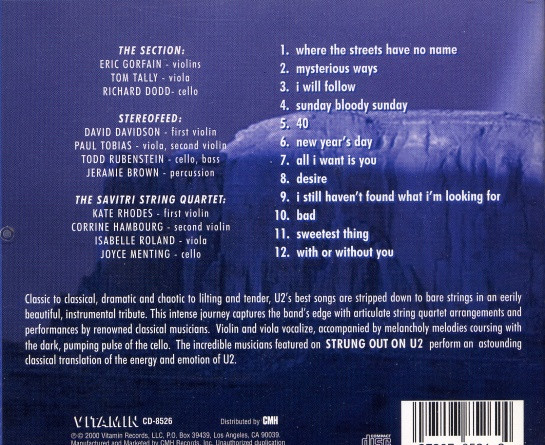 Various - Strung Out On U2 / The String Quartet Tribute | Vitamin (CD-8526)