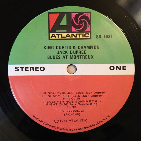 King Curtis & Champion Jack Dupree - Blues At Montreux | Atlantic (SD 1637) - 3