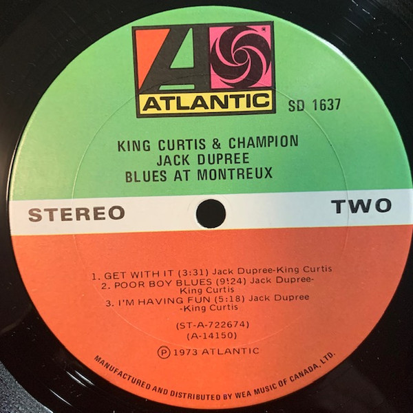King Curtis & Champion Jack Dupree - Blues At Montreux | Atlantic (SD 1637) - 4