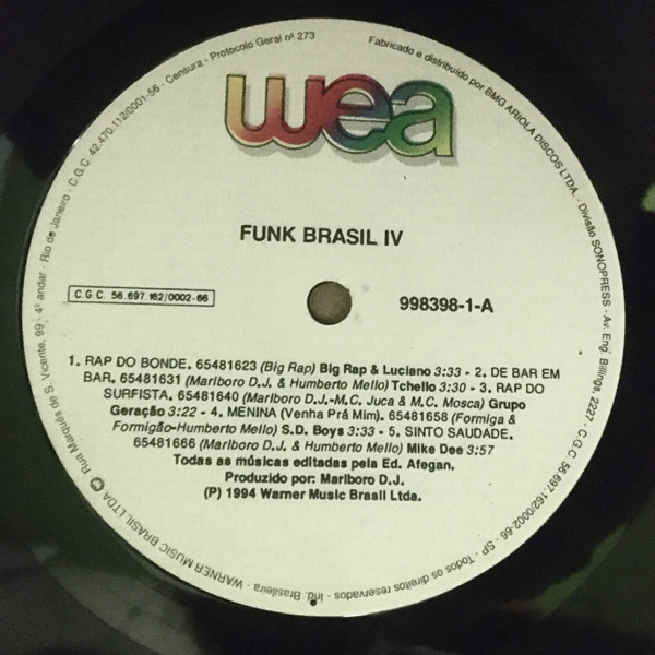 DJ Marlboro - Funk Brasil Especial IV | Warner Music Brasil (998398-1) - 3 DJ Marlboro - Funk Brasil Especial IV | Warner Music Brasil (998398-1) - 3