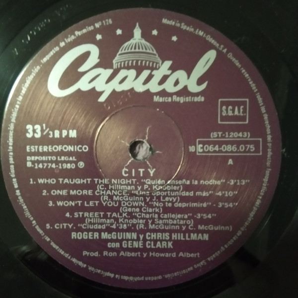 McGuinn, Clark & Hillman - City | Capitol Records (10C 064-086075) - 3