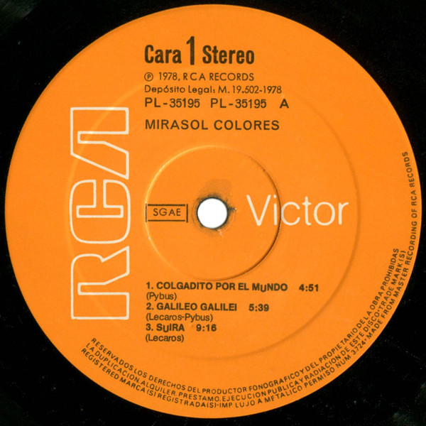 Mirasol Colores - Mirasol Colores | RCA Victor (PL-35195) - 3