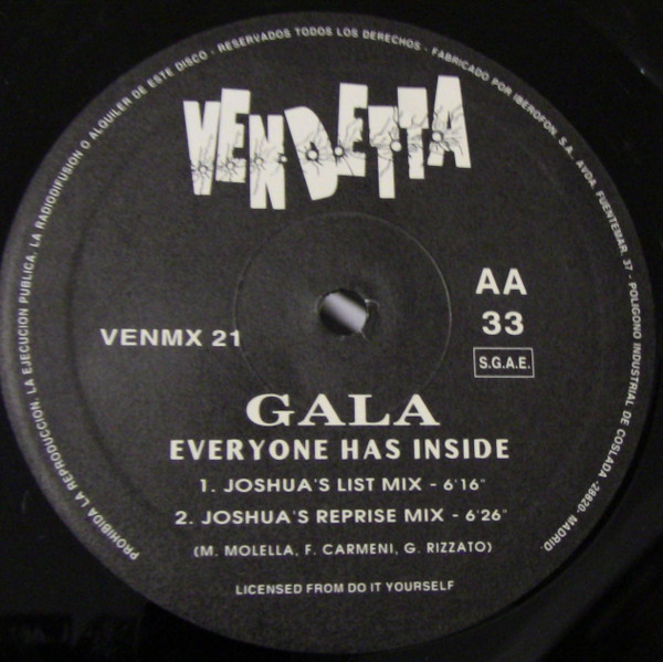 Gala - Everyone Has Inside | Vendetta Records (VENMX 21) - 3
