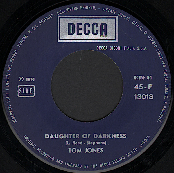 Tom Jones - Daughter Of Darkness | Decca (F 13013) - 3