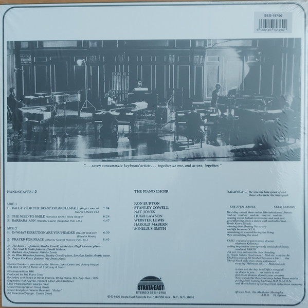 The Piano Choir - Handscapes 2 | Strata-East (SES-19750) - 2 The Piano Choir - Handscapes 2 | Strata-East (SES-19750) - 2