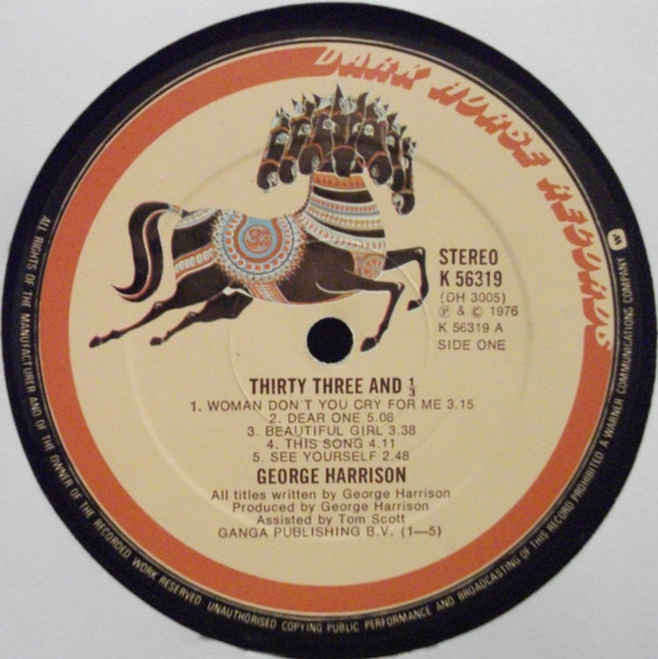 George Harrison - Thirty Three & 1/3 | Dark Horse Records (K56319) - 4 George Harrison - Thirty Three & 1/3 | Dark Horse Records (K56319) - 4