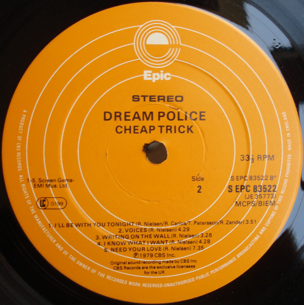 Cheap Trick - Dream Police | Epic (83522) - 3