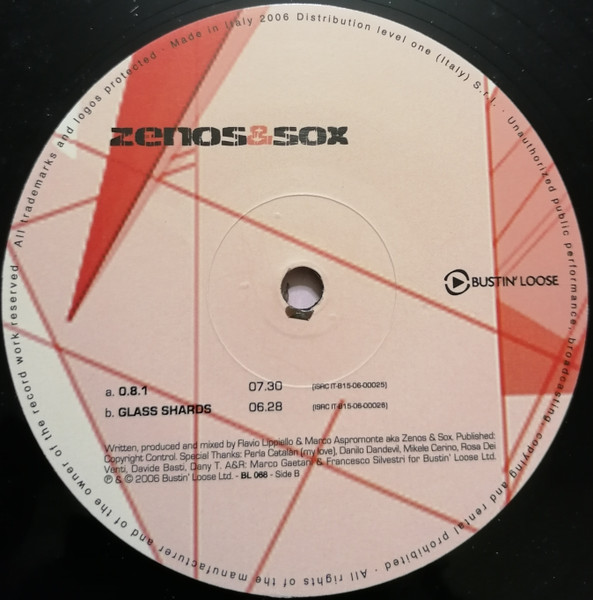 Zenos & Sox - 0.8.1 / Glass Shards | Bustin' Loose Recordings (BL 068) - 3