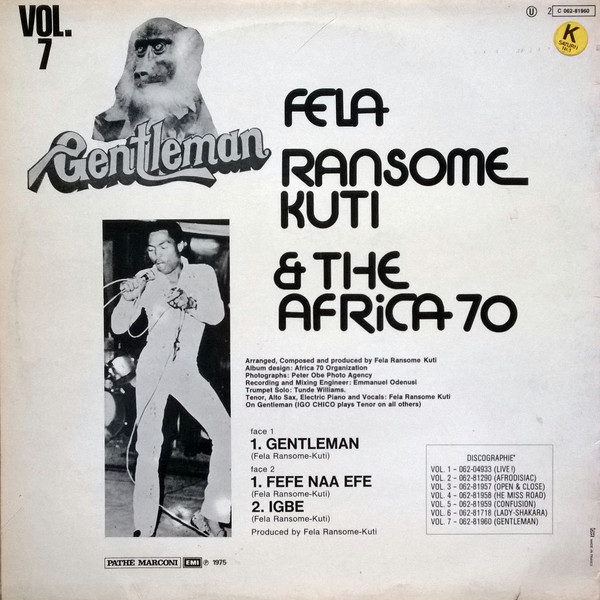 Fela Kuti & Africa 70 - Gentleman | Pathé (2C 062-81960) - 2