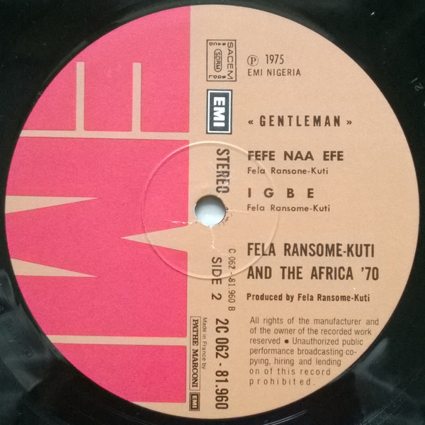 Fela Kuti & Africa 70 - Gentleman | Pathé (2C 062-81960) - 4