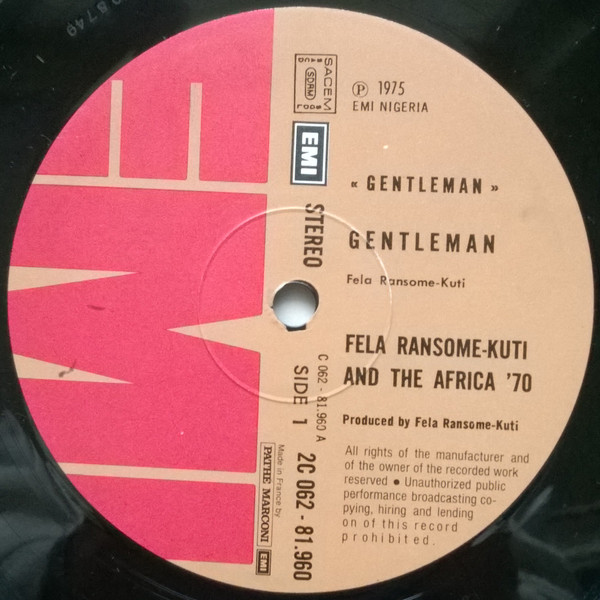 Fela Kuti & Africa 70 - Gentleman | Pathé (2C 062-81960) - 3