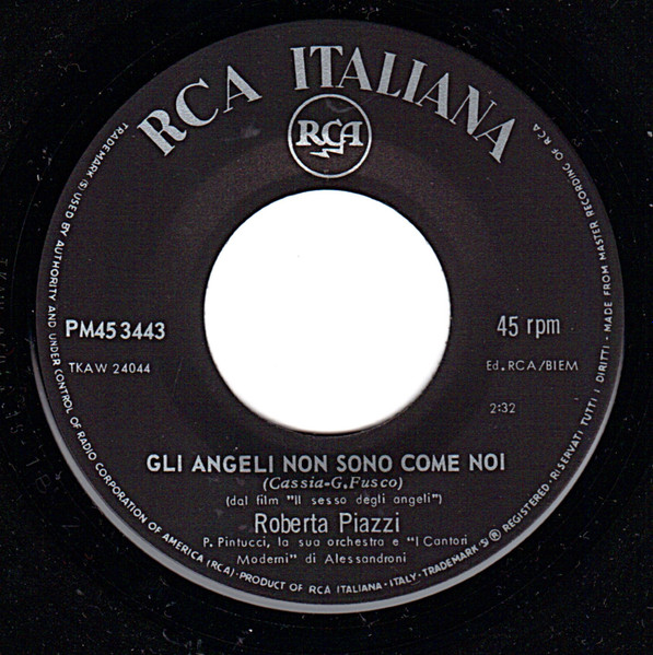 Roberta Piazzi - Gli Angeli Non Sono Come Noi / Quasi Subito | RCA Italiana (PM 3443) - 3 Roberta Piazzi - Gli Angeli Non Sono Come Noi / Quasi Subito | RCA Italiana (PM 3443) - 3