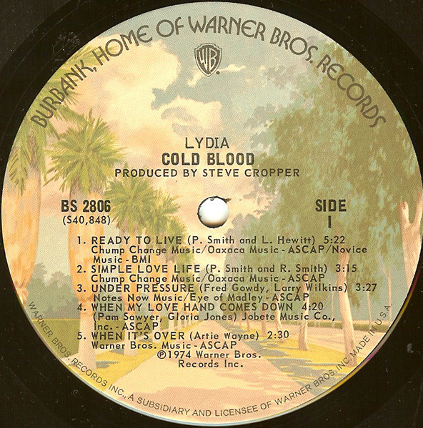 Cold Blood - Lydia | Warner Bros. Records (BS 2806) - 3