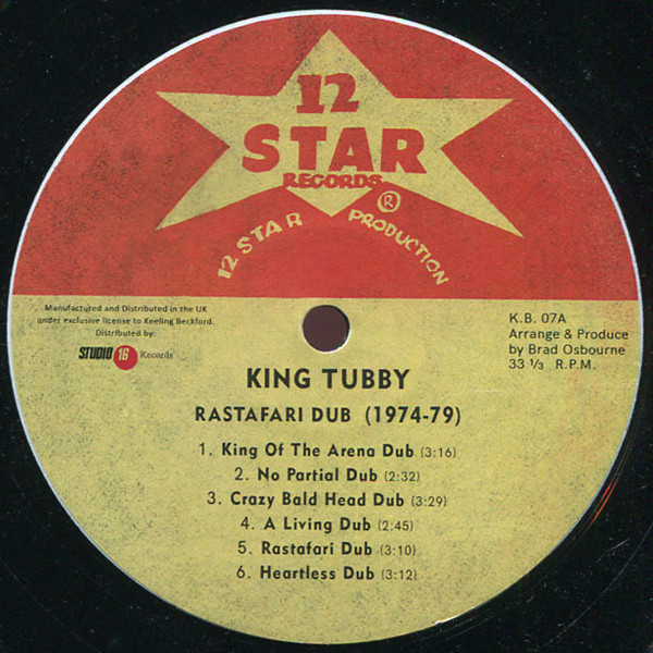 King Tubby - King Tubby's "Rastafari Dub" (1974 - 1979) | 12 Star Records (KB-07) - 2 King Tubby - King Tubby's "Rastafari Dub" (1974 - 1979) | 12 Star Records (KB-07) - 2
