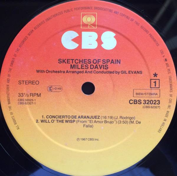 Miles Davis - Sketches Of Spain | CBS (CBS 32023) - 3 Miles Davis - Sketches Of Spain | CBS (CBS 32023) - 3