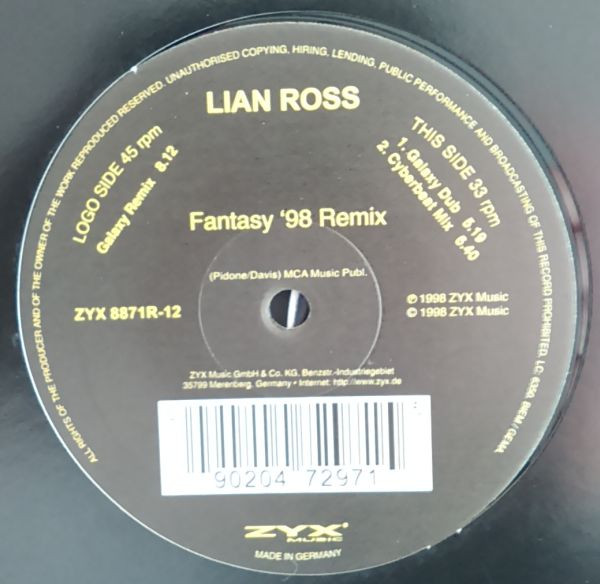 Lian Ross - Fantasy '98 (Remix) | ZYX Music (ZYX 8871R-12) - main