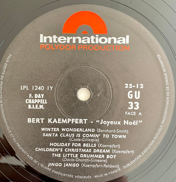 Bert Kaempfert - Joyeux Noel | International Polydor Production (2512 GU) - 3