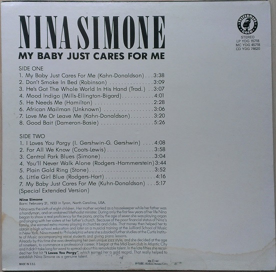 Nina Simone - My Baby Just Cares For Me | Yesterdays Gold (YDG 15718)