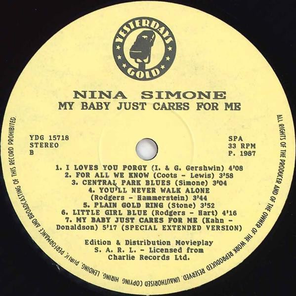 Nina Simone - My Baby Just Cares For Me | Yesterdays Gold (YDG 15718) - 2 Nina Simone - My Baby Just Cares For Me | Yesterdays Gold (YDG 15718) - 2