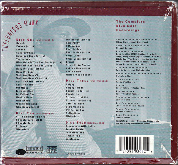 Thelonious Monk - The Complete Blue Note Recordings | Blue Note (CDP 7243 8 30363 2 5) - 2