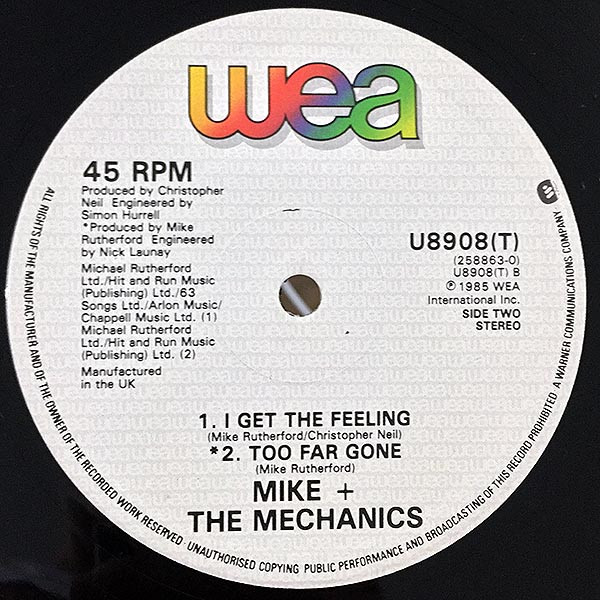 Mike & The Mechanics - Silent Running (On Dangerous Ground) | WEA (U8908T) - 4