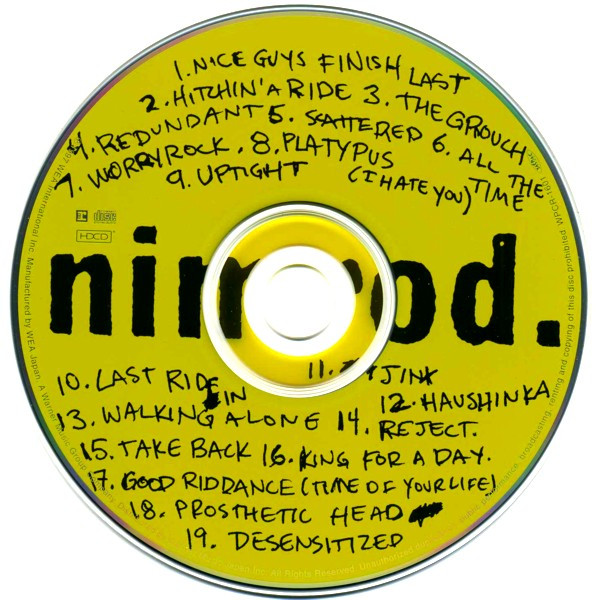 Green Day - Nimrod. [CD HDCD - 1st Japan Press 1997 - Mint / Mint] Punk Alt Rock | Reprise Records (WPCR-1601) - 4