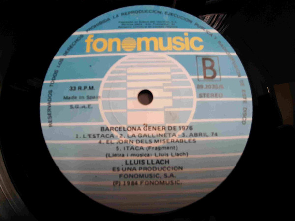 Lluis Llach - Barcelona, Gener De 1976 | Fonomusic (89.2035/6) - 4