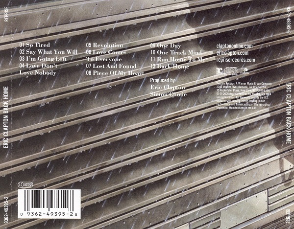 Eric Clapton - Back Home | Reprise Records (9362-49395-2) - 2 Eric Clapton - Back Home | Reprise Records (9362-49395-2) - 2