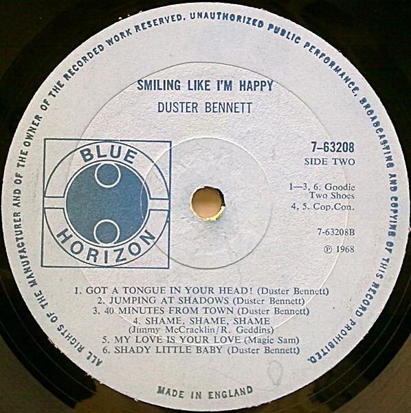 Duster Bennett - Smiling Like I'm Happy | Blue Horizon (7-63208) - 4 Duster Bennett - Smiling Like I'm Happy | Blue Horizon (7-63208) - 4