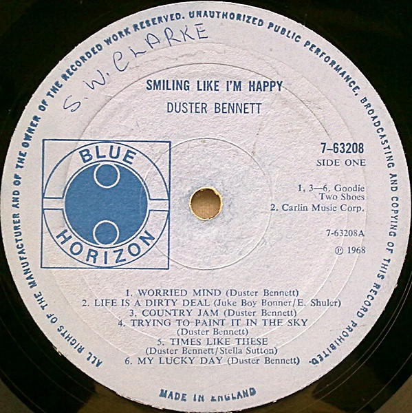 Duster Bennett - Smiling Like I'm Happy | Blue Horizon (7-63208) - 3 Duster Bennett - Smiling Like I'm Happy | Blue Horizon (7-63208) - 3