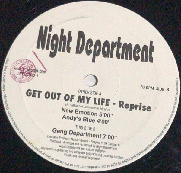 Night Department - Get Out Of My Life - Reprise | Night Department (NIGHT 009) - main Night Department - Get Out Of My Life - Reprise | Night Department (NIGHT 009) - main