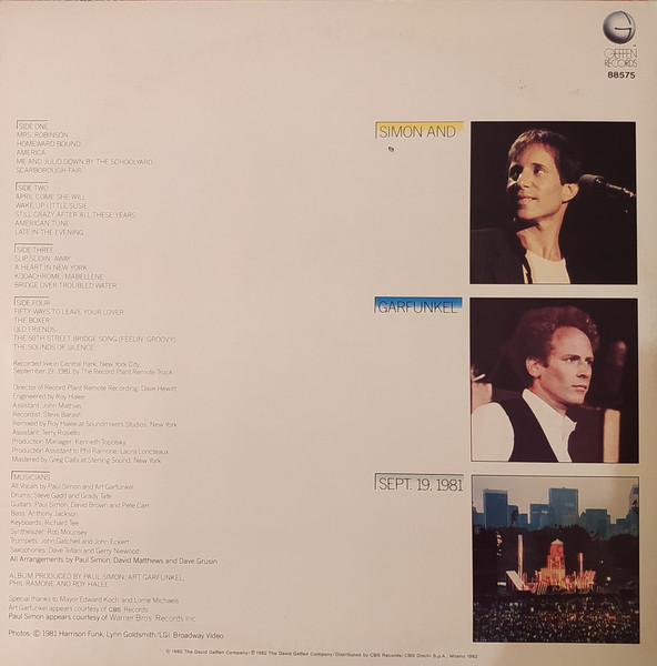Simon & Garfunkel - The Concert In Central Park | Geffen Records (GEF 88575) - 3 Simon & Garfunkel - The Concert In Central Park | Geffen Records (GEF 88575) - 3
