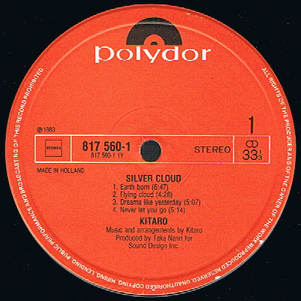 Kitaro - Silver Cloud | Polydor (817 560-1) - 2 Kitaro - Silver Cloud | Polydor (817 560-1) - 2