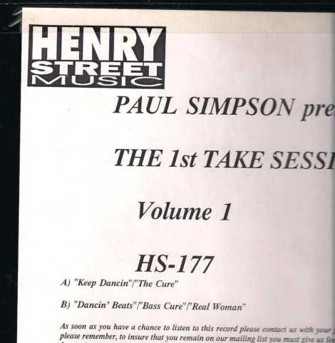 Paul Simpson - The 1st Take Sessions | Henry Street Music (HS-177) - main