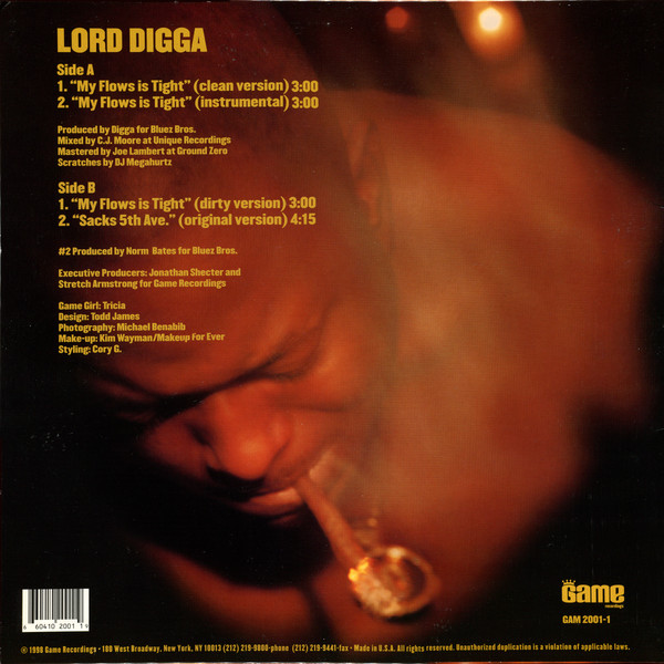Lord Digga - My Flows Is Tight | Game Recordings (GAM 2001-1) - 2