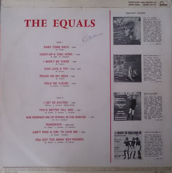 The Equals - Baby Come Back - I Get So Excited | Fontana (885 536 MY) - 2 The Equals - Baby Come Back - I Get So Excited | Fontana (885 536 MY) - 2