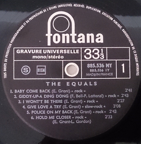The Equals - Baby Come Back - I Get So Excited | Fontana (885 536 MY) - 3 The Equals - Baby Come Back - I Get So Excited | Fontana (885 536 MY) - 3