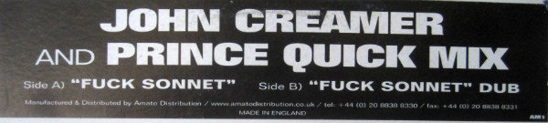 John Creamer And Prince Quick Mix - Fuck Sonnet | Amato International (AM1) - 4