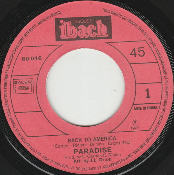 Paradise - Back To America | Disques Ibach (60 046) - 3
