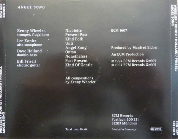 Kenny Wheeler / Lee Konitz / Dave Holland / Bill Frisell - Angel Song | ECM Records (ECM 1607) - 4