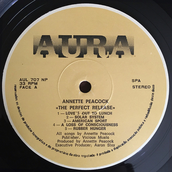 Annette Peacock - The Perfect Release | Aura (AUL 707 NP) - 3