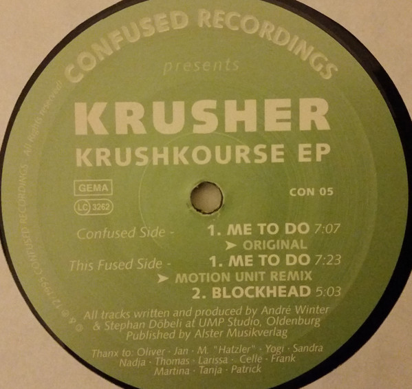 Krusher - Krushkourse EP | Confused Recordings (CON 05)